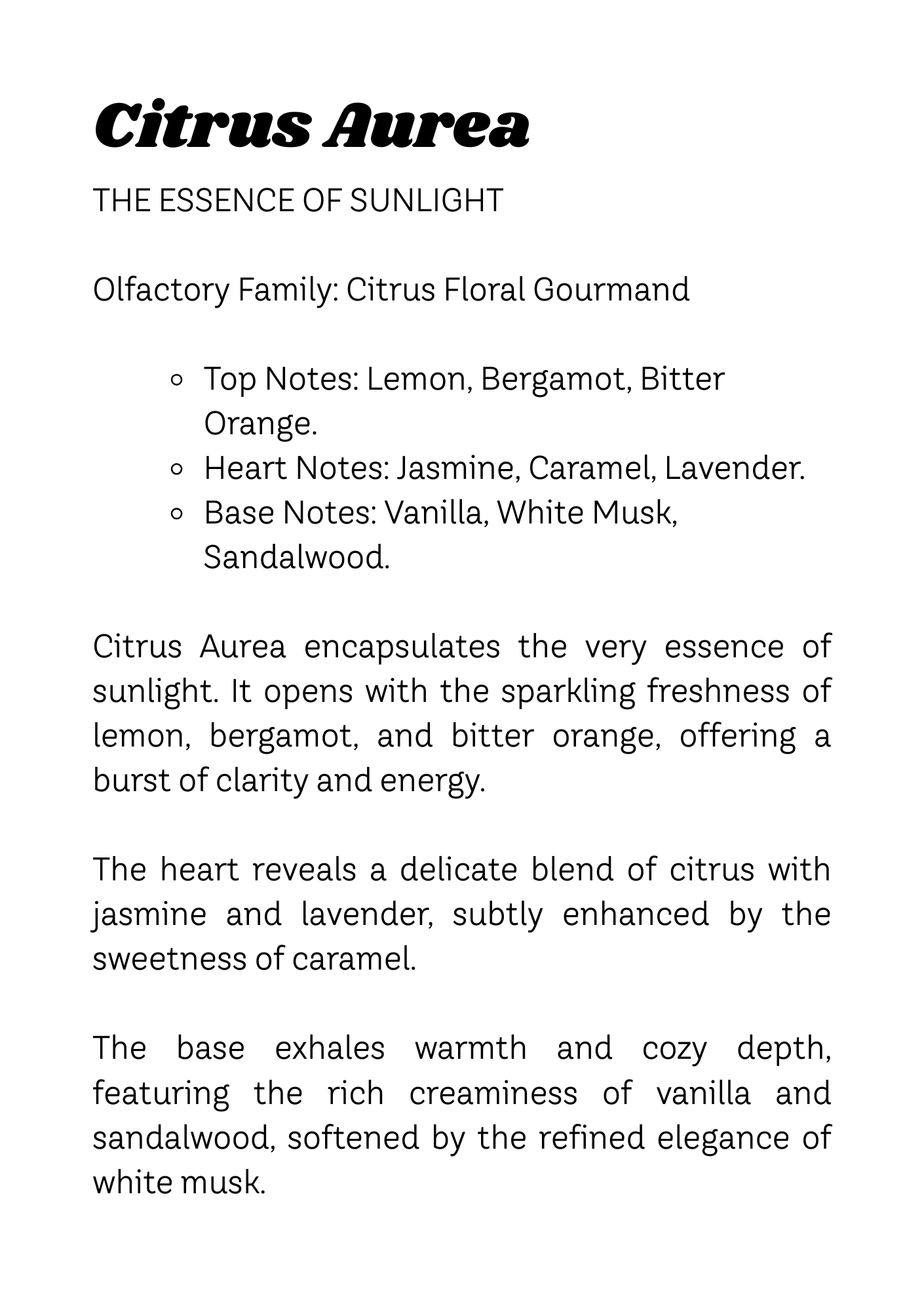 Citrus Aurea - Perfume